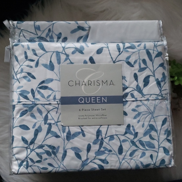 Charisma Bedding Charisma 6 Piece Blue Floral Queen Sheet Set